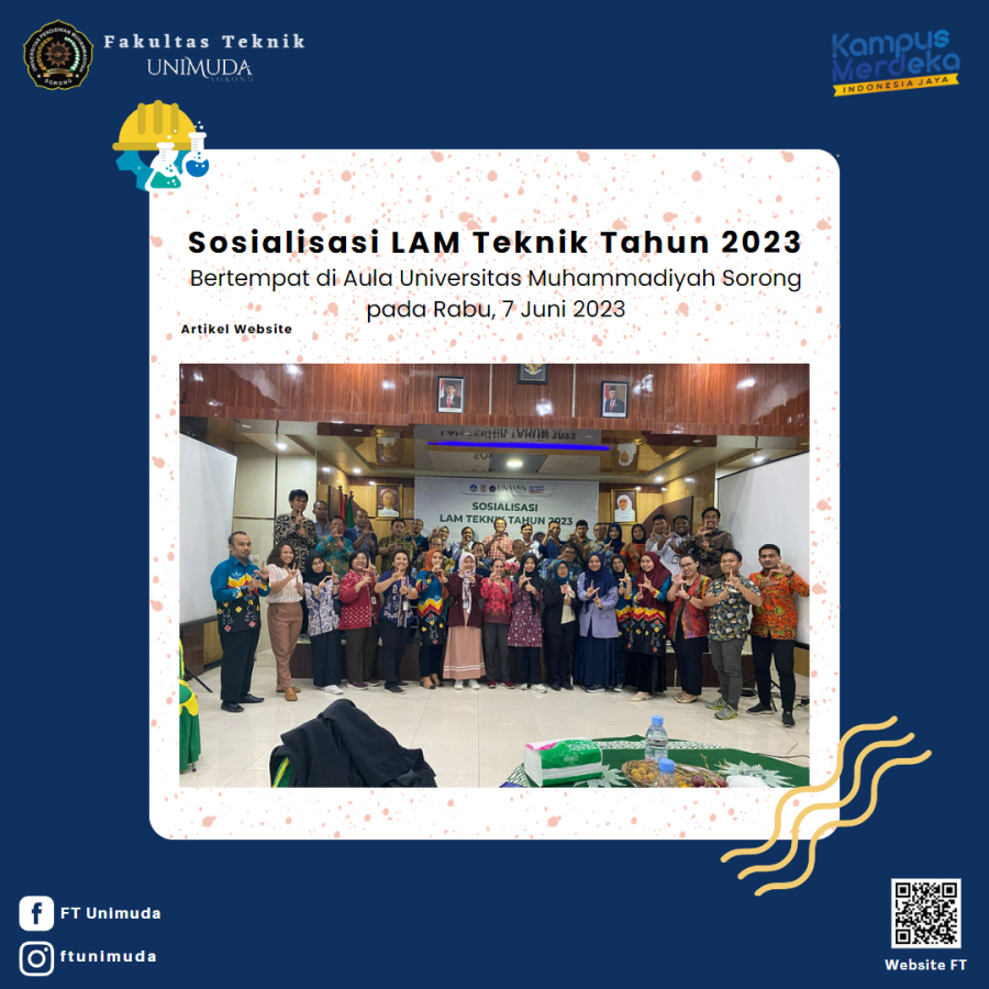 Sosialisasi LAM Teknik Tahun 2023 yang diikuti oleh Fakultas Teknik UNIMUDA Sorong